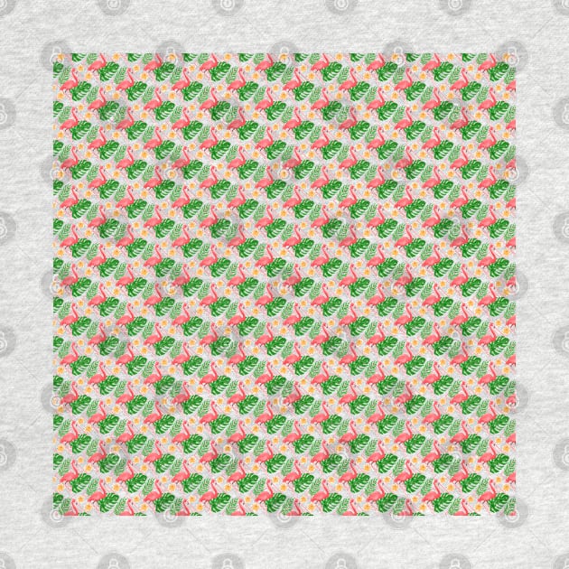 Flamingo Leaves Pattern by Mako Design 